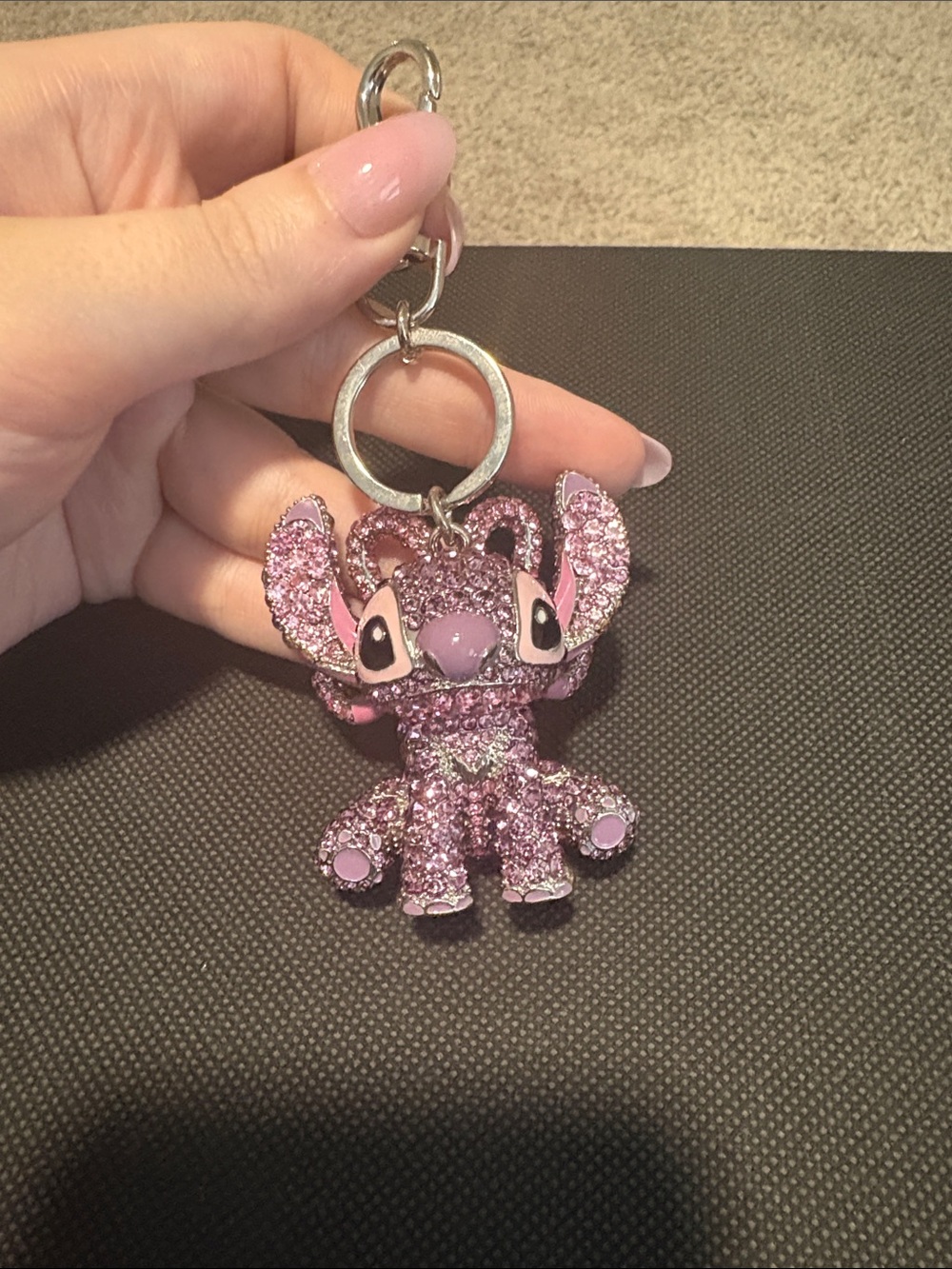 Disney Pink Rhinestone Stitch Keychain/Charm
